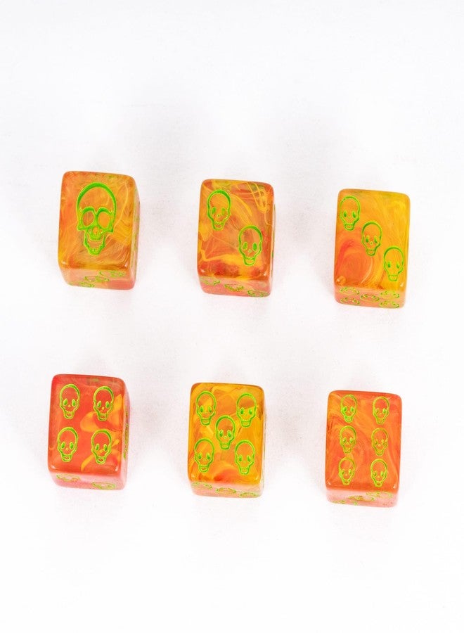 HDdais 16mm Skull D6 Dice Set, 10pc Acrylic 6 Sided Dice Set Dreamy Effect, Skull D6, for D&D RPG Tabletop Games or Teaching Math - Image 4