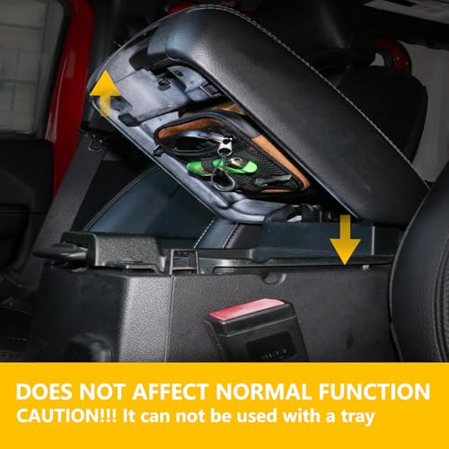 RERPRO Center Console Organizer Storage Compatible with 2018-2025 Jeep Wrangler JL 4XE Gladiator JT Accessories Console Organizer Armrest Hidden Bag with Tactical Webbing Molle Panel, Orange - Image 4