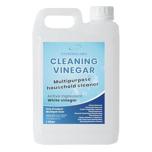 VITSZEECARE White Cleaning Vinegar 1L for Household Surface Glass, Stainless Steel, Ceramic, Vegetables & fruits, Lime Scale Remover/Odor Removal in Fridge - Image 1