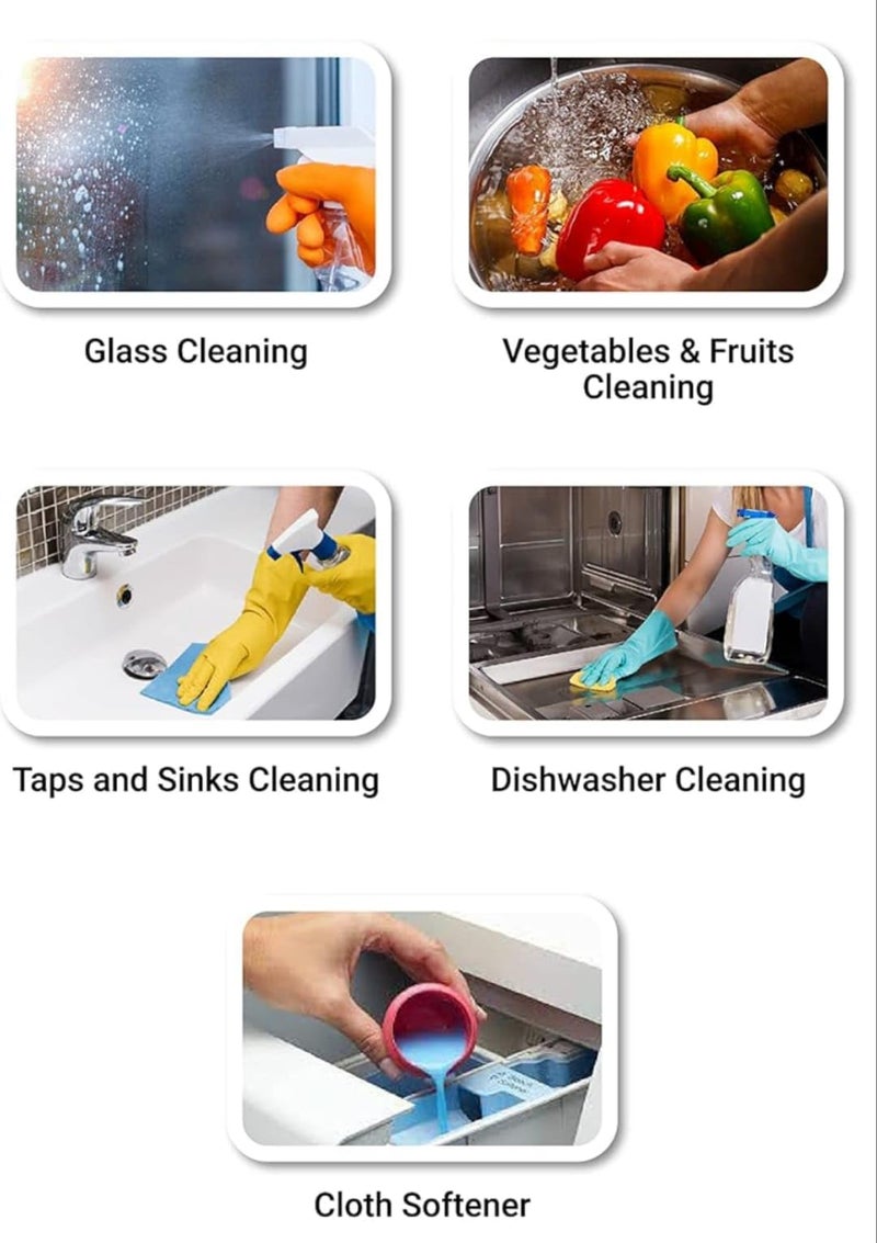 VITSZEECARE White Cleaning Vinegar 1L for Household Surface Glass, Stainless Steel, Ceramic, Vegetables & fruits, Lime Scale Remover/Odor Removal in Fridge - Image 2