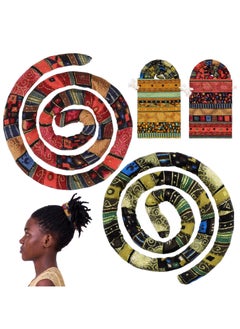 Excefore Spiral Lock Hair Tie Dreadlock Accessory, Bendable Hair Ties Long, Bun Wrap Ponytail Wrap Tie Thick Curly for Women and Men Ponytail Holders(2 Pcs)  - Image 1