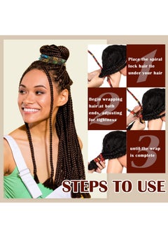 Excefore Spiral Lock Hair Tie Dreadlock Accessory, Bendable Hair Ties Long, Bun Wrap Ponytail Wrap Tie Thick Curly for Women and Men Ponytail Holders(2 Pcs)  - Image 3