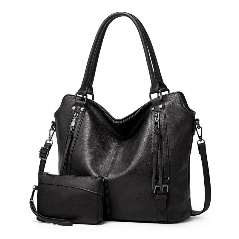 TANTOMI Tote Handbags for Women Black Hobo Handbags Purse and Handbags Shoulder Crossbody Bags for Work Travel Everyday - Image 1
