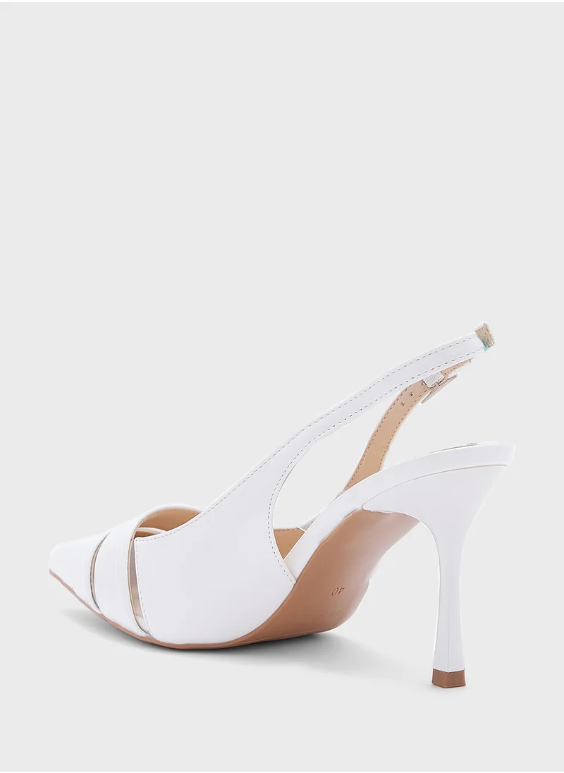 ELLA Cut Out Detail Clear Sling Back Pump