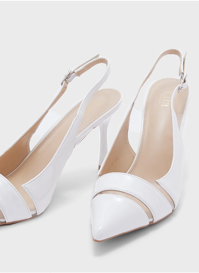 ELLA Cut Out Detail Clear Sling Back Pump