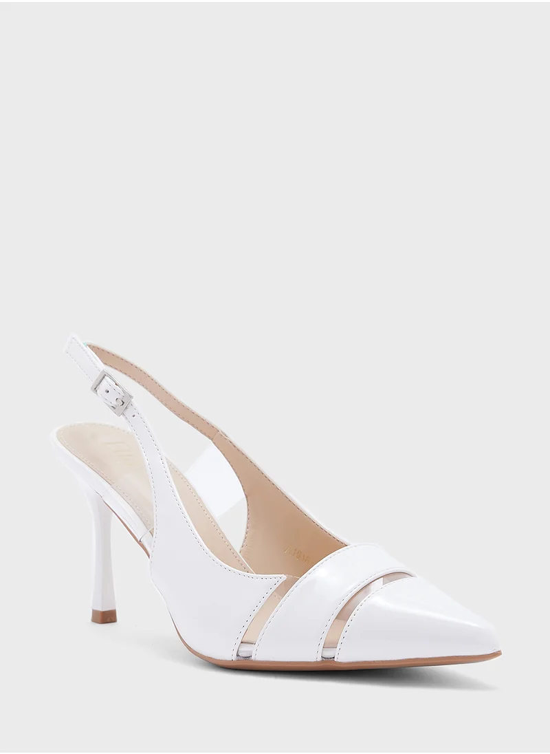 ELLA Cut Out Detail Clear Sling Back Pump