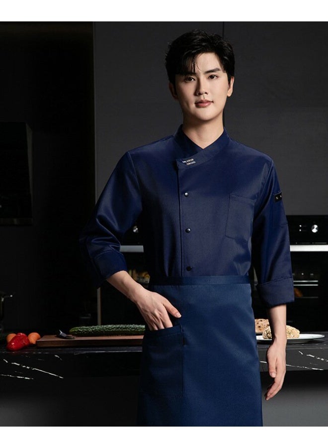 NIBEMINENT Chef Uniform Long Sleeve Hotel Western Food Catering Kitchen Restaurant  Chef Baker Work Clothes - Image 1