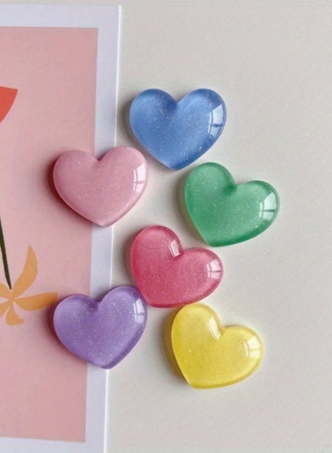 ميدي مجموعة من 6 قطع من مغناطيسات الثلاجة اللطيفة على شكل قلب - مغناطيسات كرتونية كاواي لتزيين الثلاجة والسبورة البيضاء، مثالية لتزيين المطبخ والمكتب، هدايا مثالية لعيد الميلاد والهالوين، مغناطيسات للثلاجة وأدوات المطبخ وديكور المنزل، ملصق - Image 1