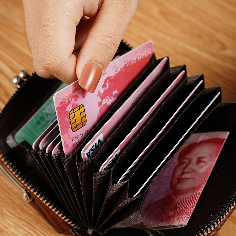 Retro Style Clip Bag Personalized Mini Multi-Compartment Card Slot Card Bag Coin Bag Hand-Held Small Bag - Image 4