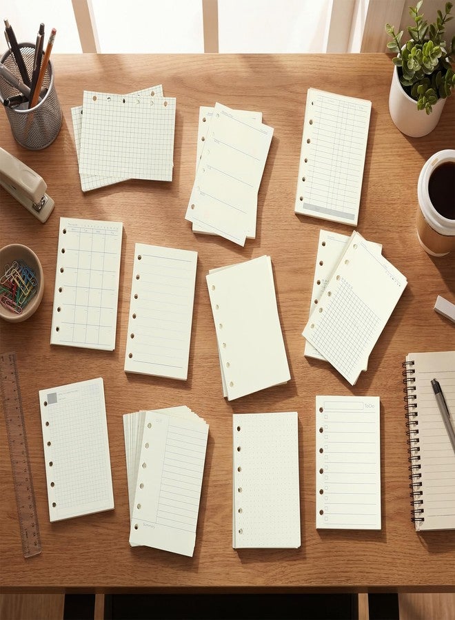 Tosstuki 15 Pcs A7 Planner Inserts A7 Agenda Binder Refill for 6 Holes 4.84 x 3.23'' Pocket Punched Filler Paper Notebook for Undated Daily, Weekly, Monthly Refillable Binder Journal - Image 4