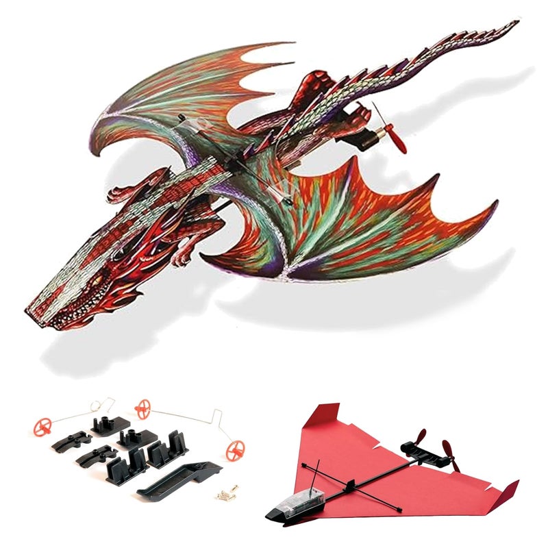 PowerUp POWERUP 4.0 Dragon Paper Craft Kit. DIY Smartphone-Controlled Dragon Plane. Educational Outdoor STEM Kit for Teens & Adults. DIY Hobby Kit for Hobbyists & Tinkerers.  - Image 1
