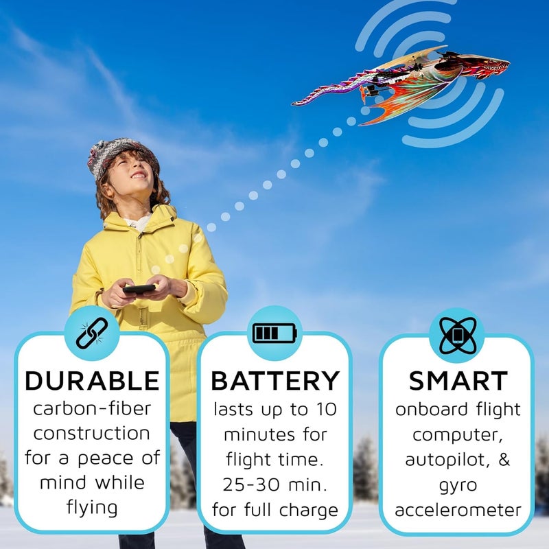 PowerUp POWERUP 4.0 Dragon Paper Craft Kit. DIY Smartphone-Controlled Dragon Plane. Educational Outdoor STEM Kit for Teens & Adults. DIY Hobby Kit for Hobbyists & Tinkerers.  - Image 4