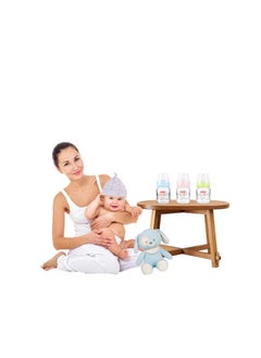 FARLIN Wide Neck Heat Resistant Glass Feeding Bottle - 120ML  - Image 3