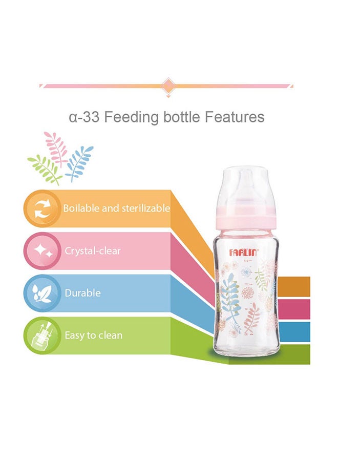 FARLIN Wide Neck Heat Resistant Glass Feeding Bottle - 120ML - Image 4