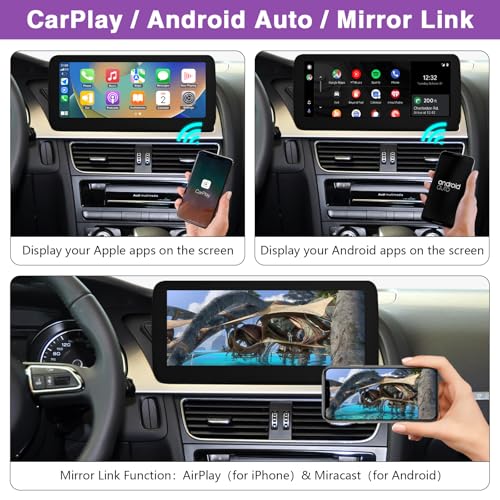 NINETOM 12.3 inch Touchscreen Wireless CarPlay Android Auto Multimedia Car Radio Receiver Compatible with Audi A4 A5 S4 S5 with 3G MMI+ System (2009-2015),Support Mirrorlink, Camera, Navigation - Image 4