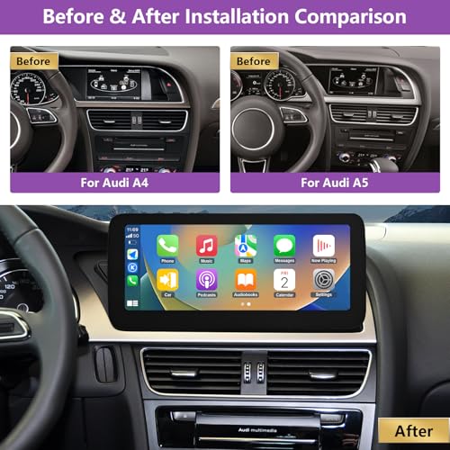 NINETOM 12.3 inch Touchscreen Wireless CarPlay Android Auto Multimedia Car Radio Receiver Compatible with Audi A4 A5 S4 S5 with 3G MMI+ System (2009-2015),Support Mirrorlink, Camera, Navigation - Image 5