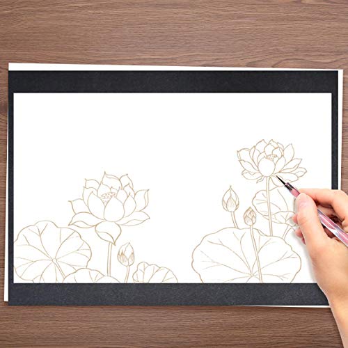 TTSAM 100 Sheets Carbon Transfer Paper Tracing Carbon Paper for DIY Wood Working Paper Canvas and Other Art Craft Surfaces Graphite Transfer Paper & 5 Pieces Ball Embossing Stylus Black (8.3 x 11.7 Inches) - Image 3