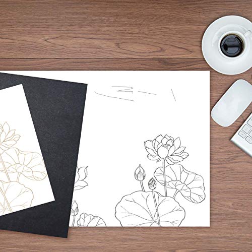 TTSAM 100 Sheets Carbon Transfer Paper Tracing Carbon Paper for DIY Wood Working Paper Canvas and Other Art Craft Surfaces Graphite Transfer Paper & 5 Pieces Ball Embossing Stylus Black (8.3 x 11.7 Inches) - Image 4