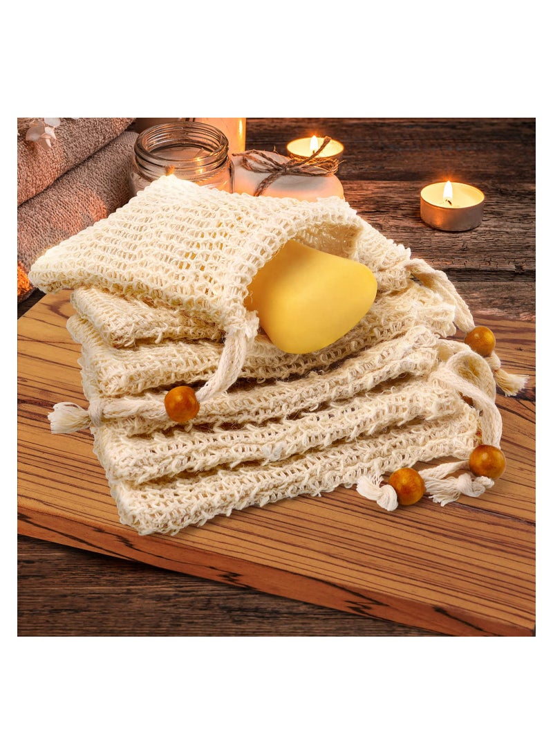 SYOSI 15 Pack Soap Bags Mesh Exfoliating Shower Soap Saver Bags Natural Sisal Fiber Soap Pouch Drawstring Soap Saver Bags Drawstring Soap Saver Bags Massaging Soap Pouch for Bath Massaging and Shower Use  - Image 2