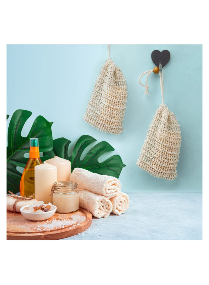 SYOSI 15 Pack Soap Bags Mesh Exfoliating Shower Soap Saver Bags Natural Sisal Fiber Soap Pouch Drawstring Soap Saver Bags Drawstring Soap Saver Bags Massaging Soap Pouch for Bath Massaging and Shower Use  - Image 3
