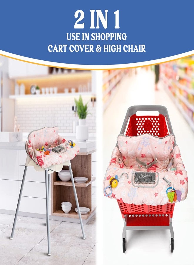 PILLANI Shopping Cart Cover for Baby, High Chair Cover for Restaurant Seat - Grocery Cart Cover for Baby Girl and Boy, Comfortable Cotton Buggy Covers for Babies - Padded Toddler Shopping Cart Cover - Image 5