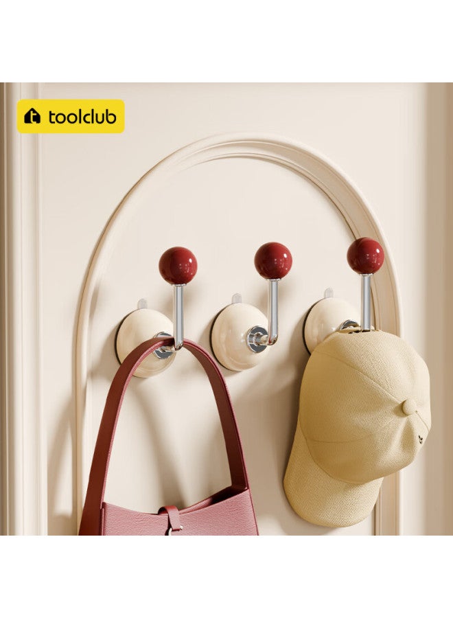 Bydoll Suction Cup Door Hook Side Hat Rack For Wardrobe, Dormitory, Bathroom, Entryway, Bedroom Hat Storage With Adhesive Hooks