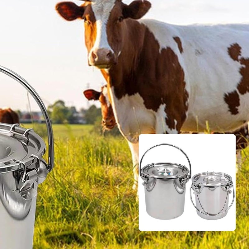 Professional 3L/5L Milking Machine Bucket Stainless Steel Design for Cattle Sheep and Goats Heavy Duty Milk Bucket for Cattle - Image 2