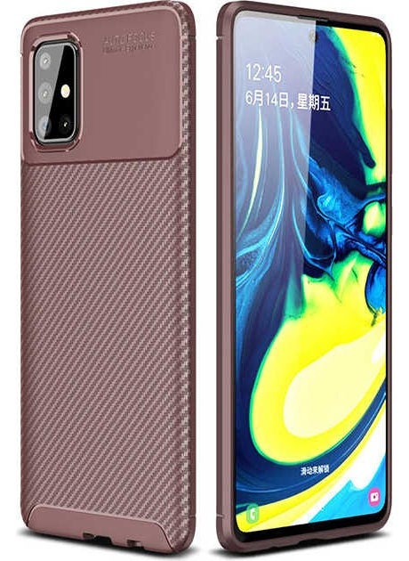 Nevarium - Galaxy A51 Case Carbon Textured Silicone - Brown - Image 1
