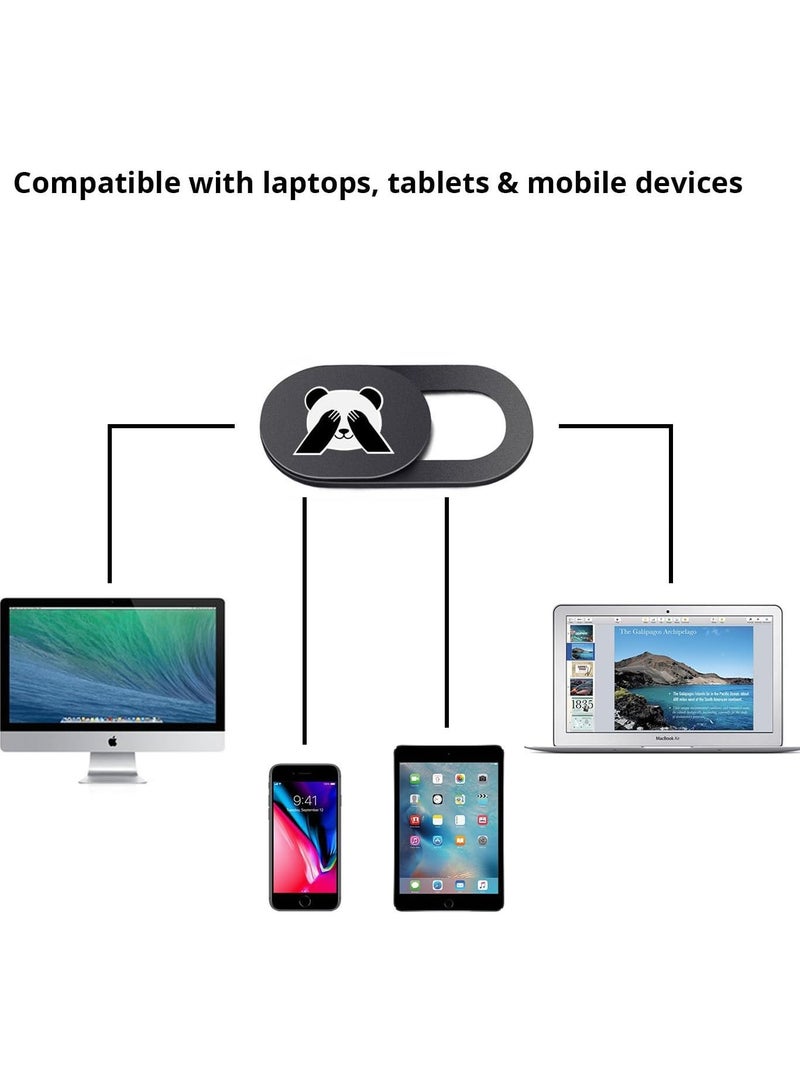 Webcam Cover, Slide for Desktop, Pc, Tablet, Phone, Fits Most ipad, iPhone, MacBook pro, Mac Air, Surface Pro – Ultra Thin 0.7mm Computer Camera Cover - Cute Panda Covers (8 Pack)  - Image 4
