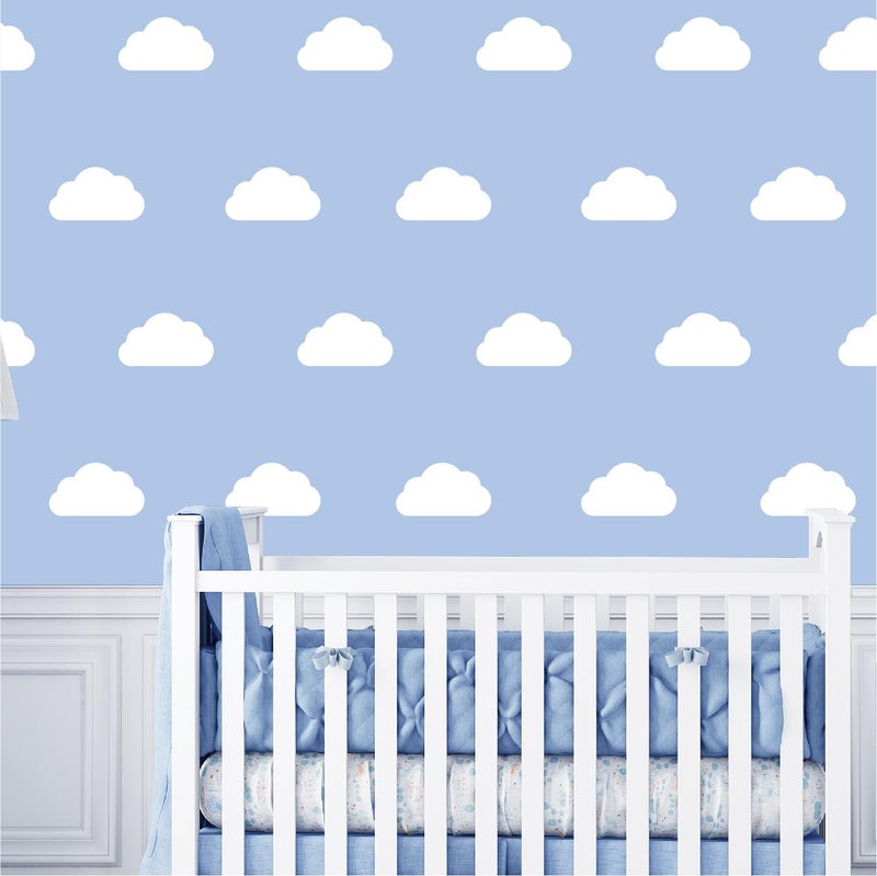 Clouds Wall Decals Stickers for Kids Boys Girls Baby Bedroom Nursery Room Playroom White Cloud Wall Stickers Wall Art Decorations Peel and Stick