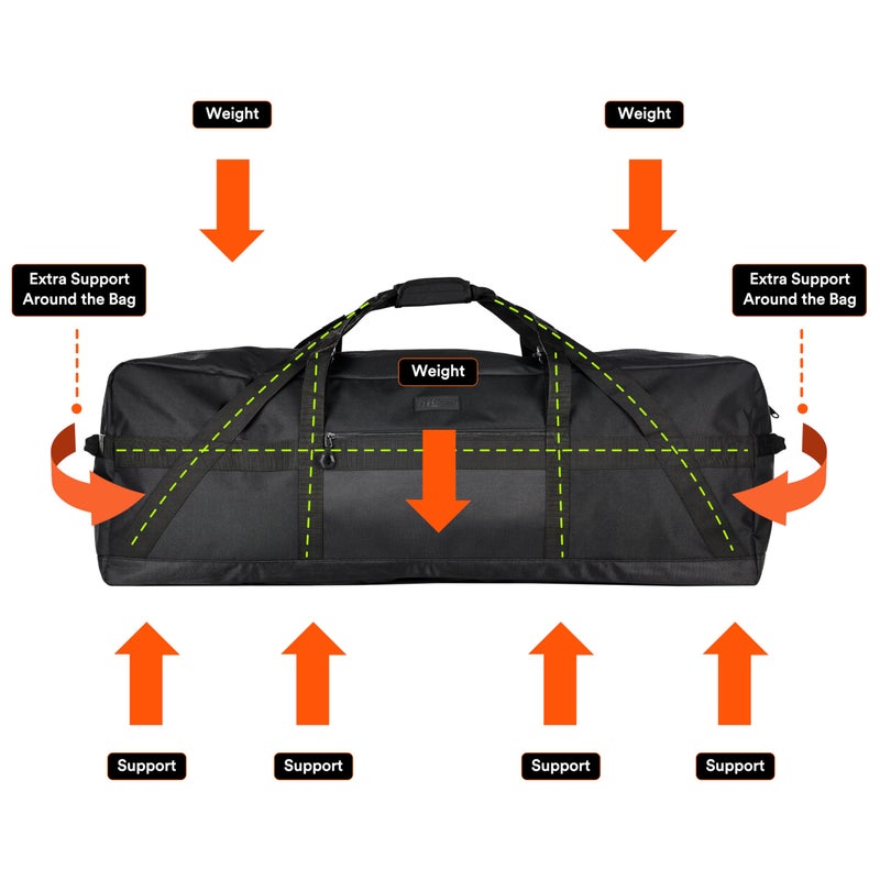 Fitdom 123L 42" Heavy Duty Extra Large Duffle with Upgrade Zipper, Durable & Water Resistant. Perfect as Camping Bag Travel Storage Tent Storage Sports Equipment Bag For Coaches & More - Image 4
