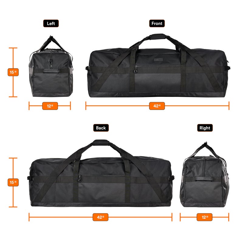 Fitdom 123L 42" Heavy Duty Extra Large Duffle with Upgrade Zipper, Durable & Water Resistant. Perfect as Camping Bag Travel Storage Tent Storage Sports Equipment Bag For Coaches & More - Image 2