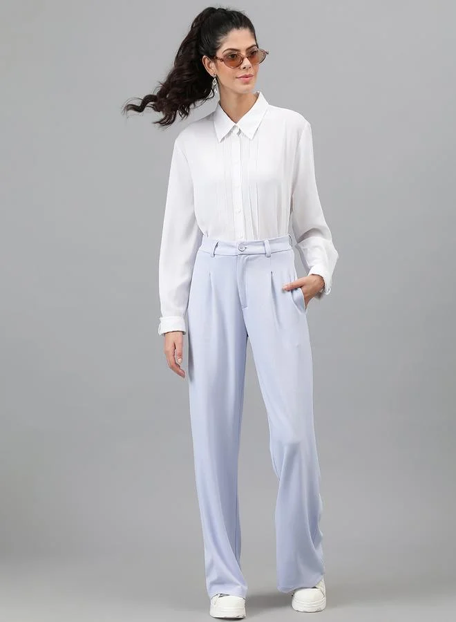 كوتي Solid Regular Fit Trousers with Pockets by Styli