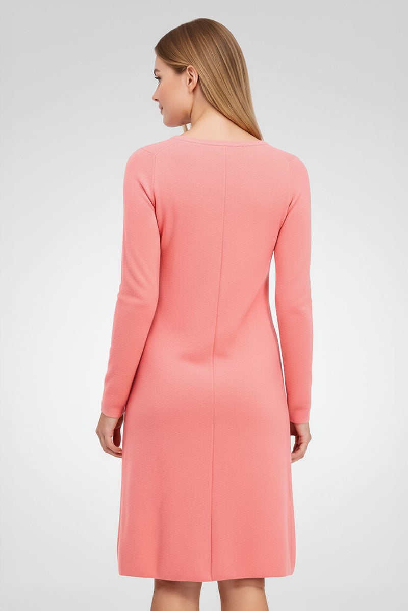 CEDRIC CHARLIER Women Knitted Midi Dress, Pink - Image 4
