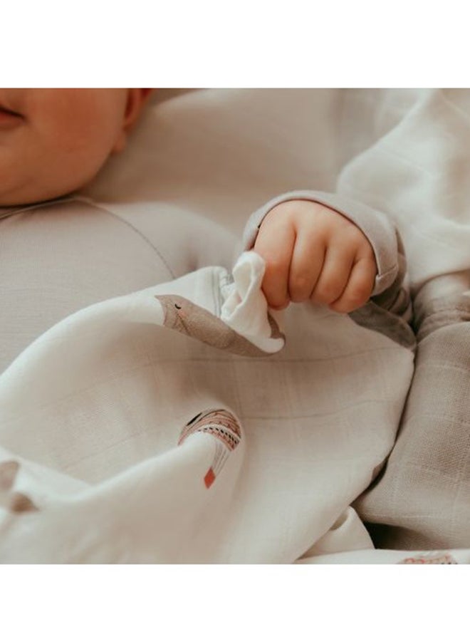 Anvi Baby Set of 3 Organic Bamboo Swaddle - The Flying Whale  - Image 5