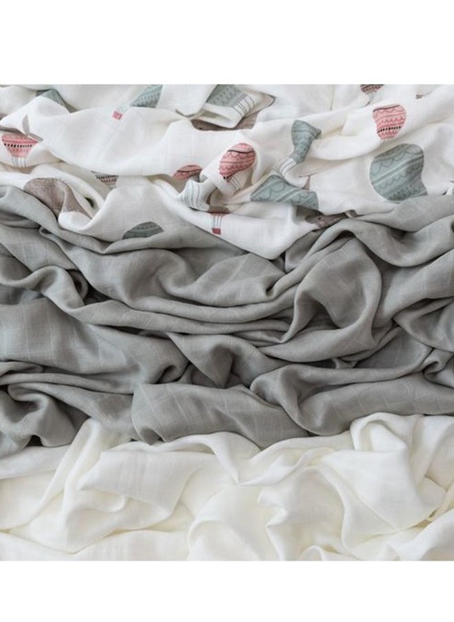 Anvi Baby Set of 3 Organic Bamboo Swaddle - The Flying Whale  - Image 3