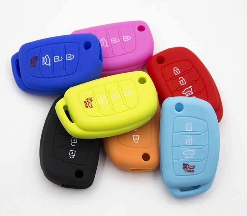 LIGHTKOREA 4 Button Flip Folding Remote Key Chain Silicone Case Cover For Hyundai Santa Fe Sonata Elantra Azera Tucson - Image 2