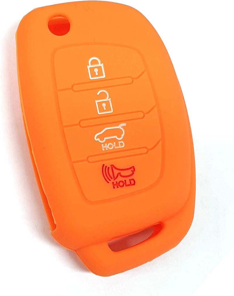 LIGHTKOREA 4 Button Flip Folding Remote Key Chain Silicone Case Cover For Hyundai Santa Fe Sonata Elantra Azera Tucson - Image 1