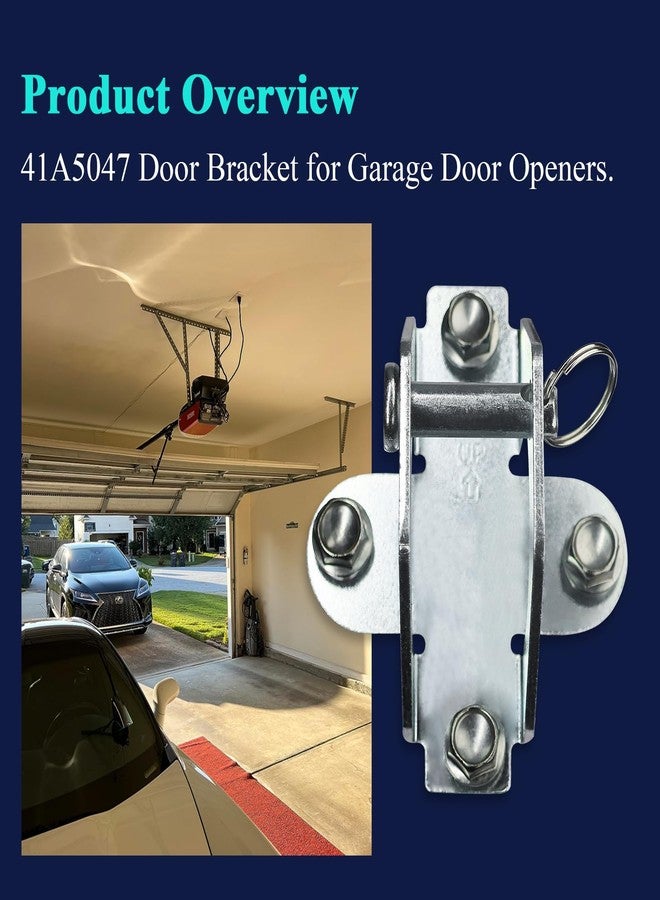 WFCYX 41A5047 Door Bracket for Garage Door Openers, Replacement door bracket compatible with all Chamberlain, Craftsman and LiftMaster models made after 1993, with Pin and Clip & 4 fasteners - Image 2