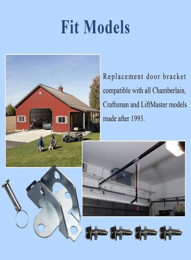 WFCYX 41A5047 Door Bracket for Garage Door Openers, Replacement door bracket compatible with all Chamberlain, Craftsman and LiftMaster models made after 1993, with Pin and Clip & 4 fasteners - Image 3