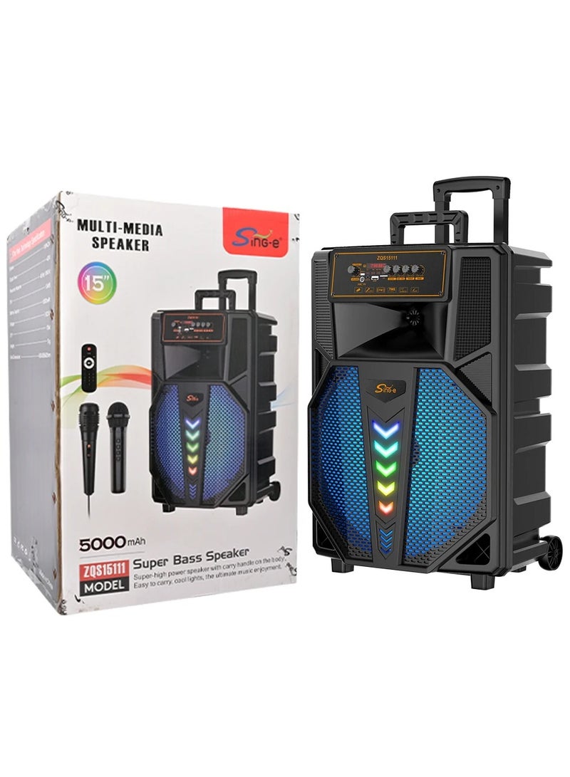 singe Wireless Bluetooth Speaker, Stereo Sound, FM Radio, TF Memory, USB Input, Mic Input rechargeable - Image 1