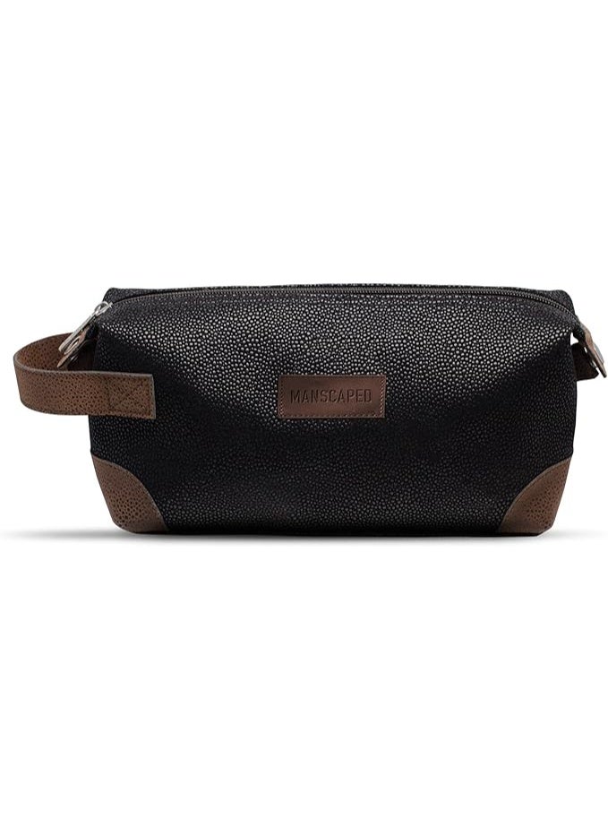 manscaped حقيبة أدوات الزينة الرجالية الفاخرة من MANSCAPED® The Shed، مجموعة أدوات الزينة المصنوعة من جلد البولي يوريثان، حقيبة سفر للحمام، حقيبة أدوات الحلاقة، حقيبة تشذيب - Image 1