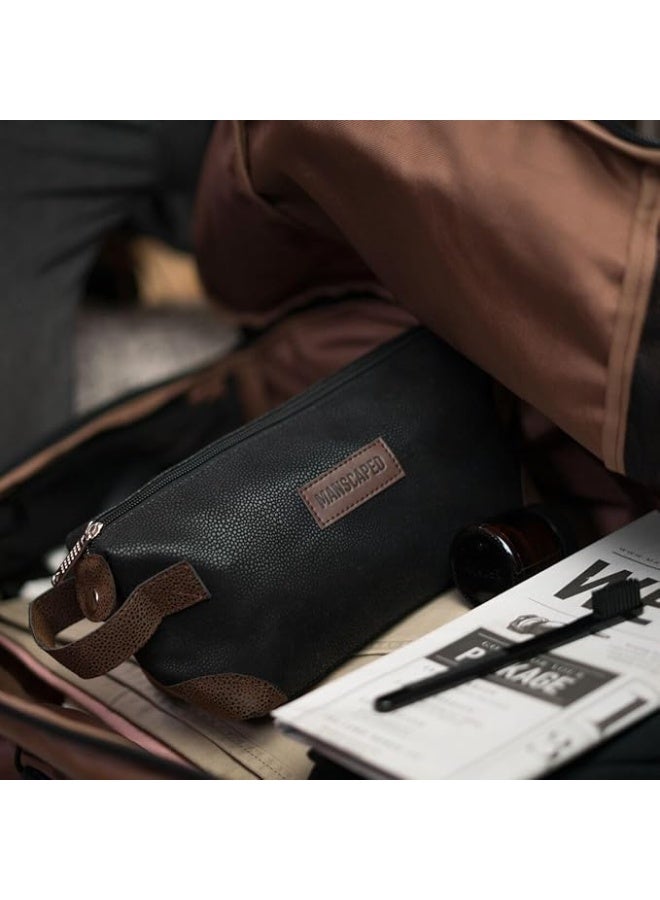 manscaped حقيبة أدوات الزينة الرجالية الفاخرة من MANSCAPED® The Shed، مجموعة أدوات الزينة المصنوعة من جلد البولي يوريثان، حقيبة سفر للحمام، حقيبة أدوات الحلاقة، حقيبة تشذيب - Image 3