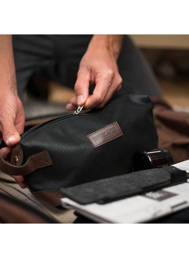 manscaped حقيبة أدوات الزينة الرجالية الفاخرة من MANSCAPED® The Shed، مجموعة أدوات الزينة المصنوعة من جلد البولي يوريثان، حقيبة سفر للحمام، حقيبة أدوات الحلاقة، حقيبة تشذيب - Image 2