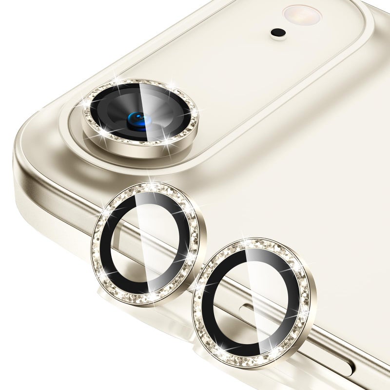 Tensea 2Pack for iPhone 17 Air Camera Lens Protector, 9H Tempered Glass Camera Cover Screen Protector, HD Clear, Metal Individual Ring for iPhone 17 Air 6.5inch - Image 1