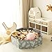 Gogoso Foldable Ball Pit for Toddlers Large Soft Indoor Outdoor Pop Up Baby Kids Infant Ballpit Big Collapsible Puppy Dog Cat Pits with Basketball Hoop Balls Not Included Gray Leaves - Image 4