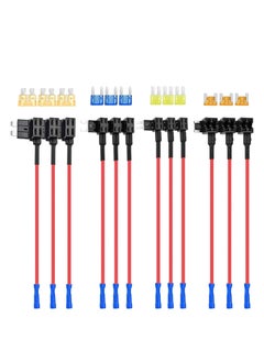 KENSUO 12V Add-a-Circuit Adapter and Fuse Kit(2024 New), 4 Types Fuse Tap with Standard Micro2 Mini ATC ATS Low Profile Fuse Adapter for Cars Trucks Boats (12 Pack)  - Image 1