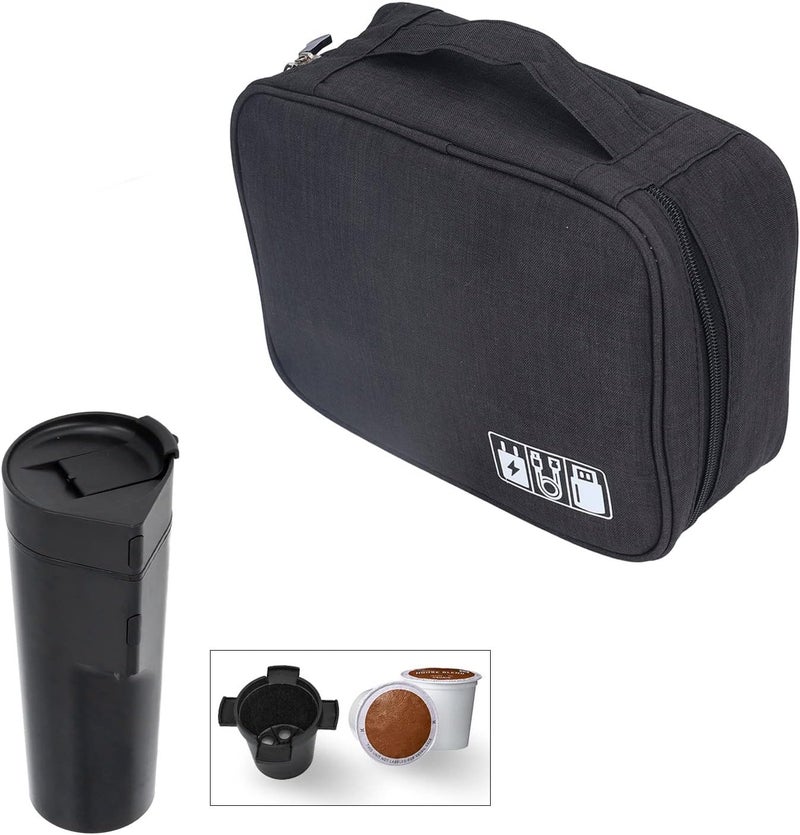 BROLEO حقيبة تخزين BROLEO، حقيبة سفر آمنة ومقاومة للغبار وقابلة لإعادة الاستخدام لآلة القهوة مع جيوب متعددة للآلات، وأكواب الفراغ، ومخفقات الحليب المحمولة، والمطاحن - Image 4