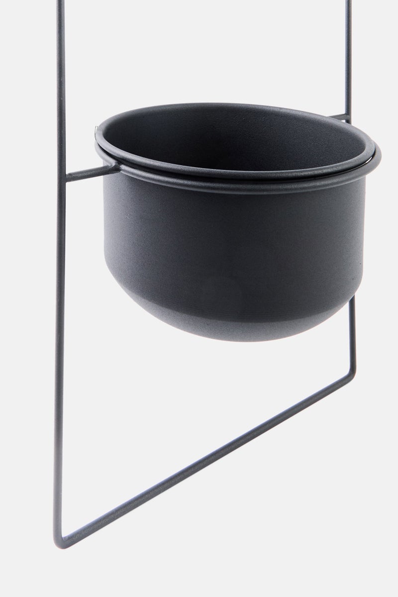 Evila Originals Square Decorative Parapet Hanging Plant Pot, Black  - Image 3