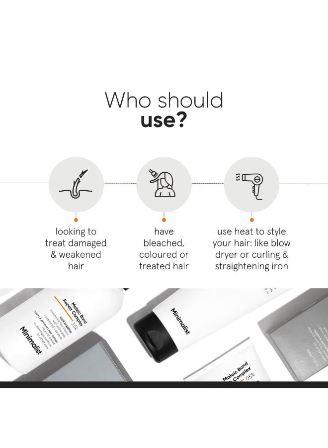 MINIMALIST قناع شعر بسيط للشعر التالف والشعر المجعد | بعد الشامبو | مركب إصلاح الروابط المالئية 5% | ترانسجلوتاميناز، أحماض أمينية وسيراميدات | للنساء والرجال | 7.05 أونصة/200 جرام - Image 2